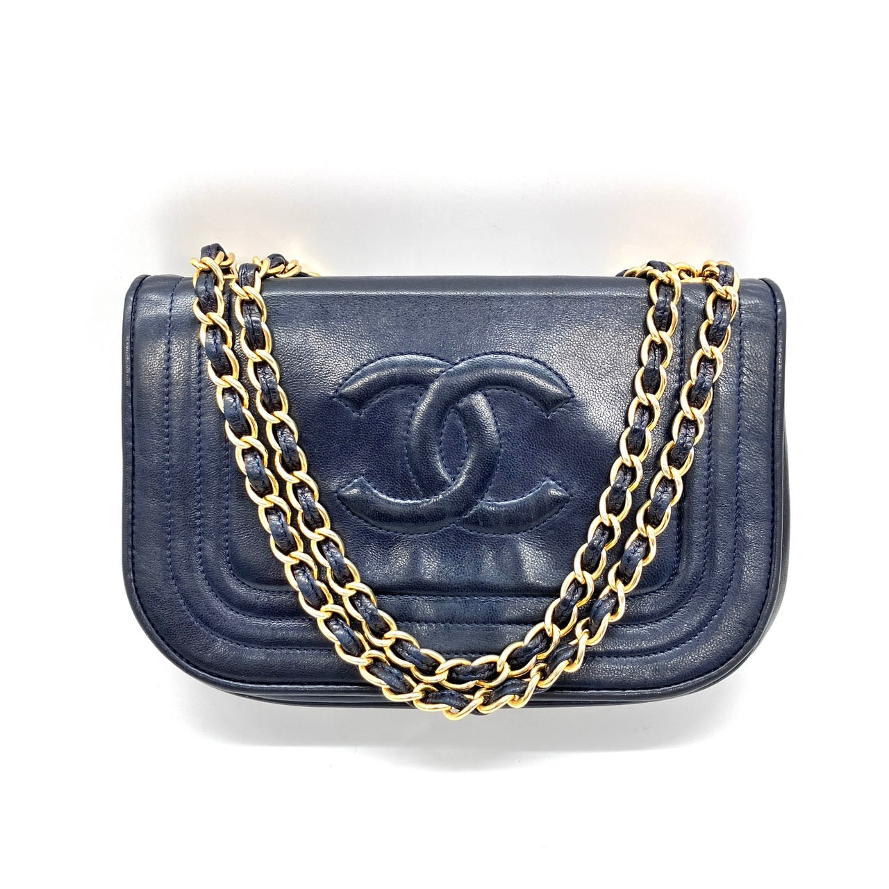 CHANEL Lambskin push lock Chain shoulder