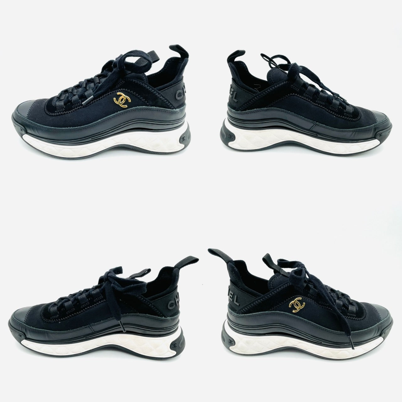 CHANEL Sneakers G35617 Y53646 Women's Black