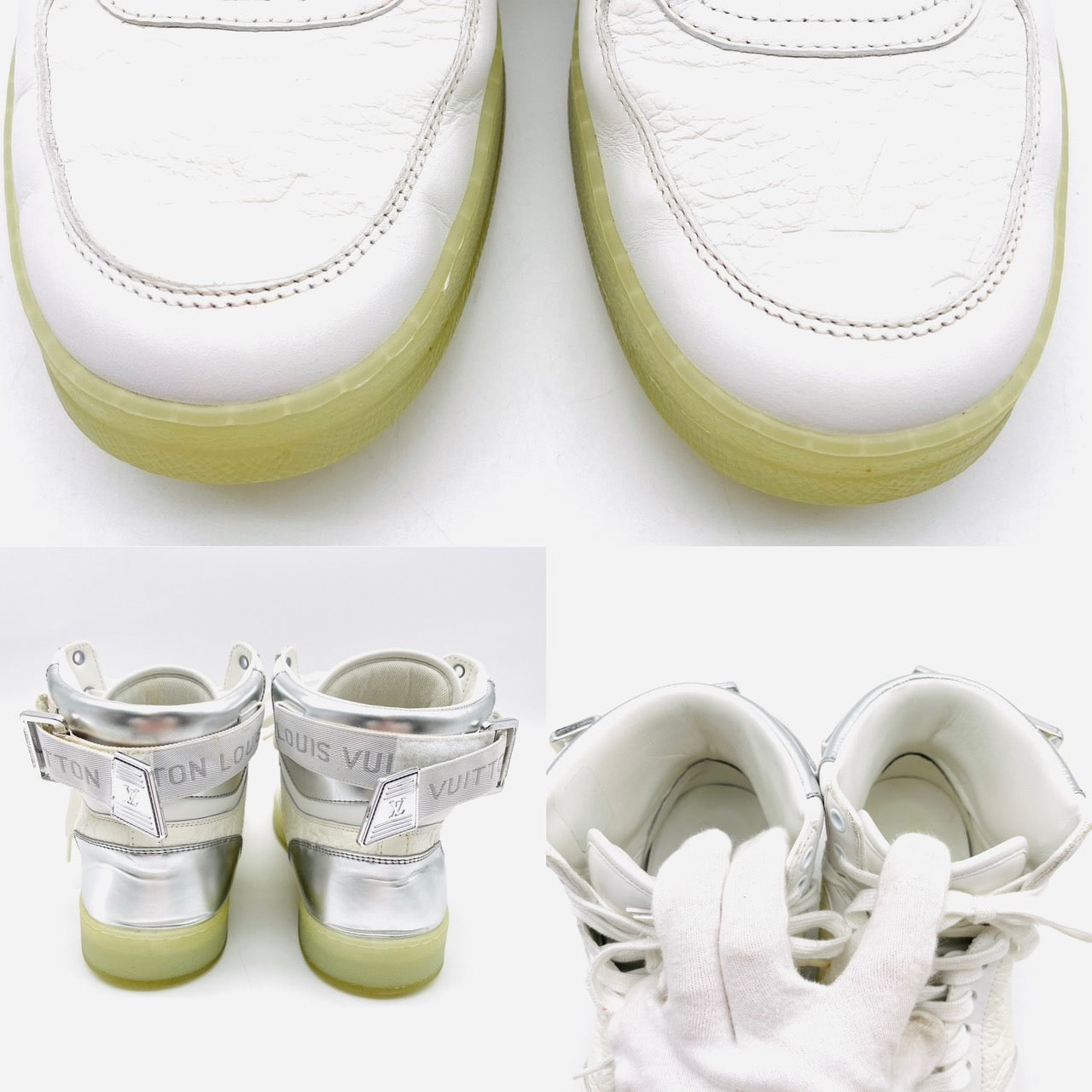 LOUIS VUITTON High Cut Sneakers 6 1/2 Rivoli Line