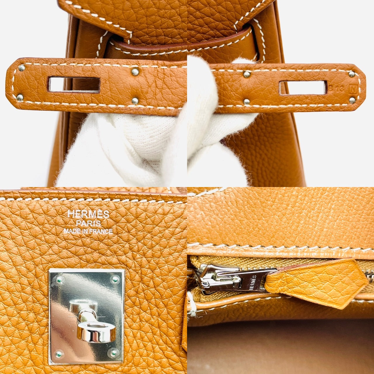 HERMES Birkin 30 Stamped □N Silver Hardware Brown