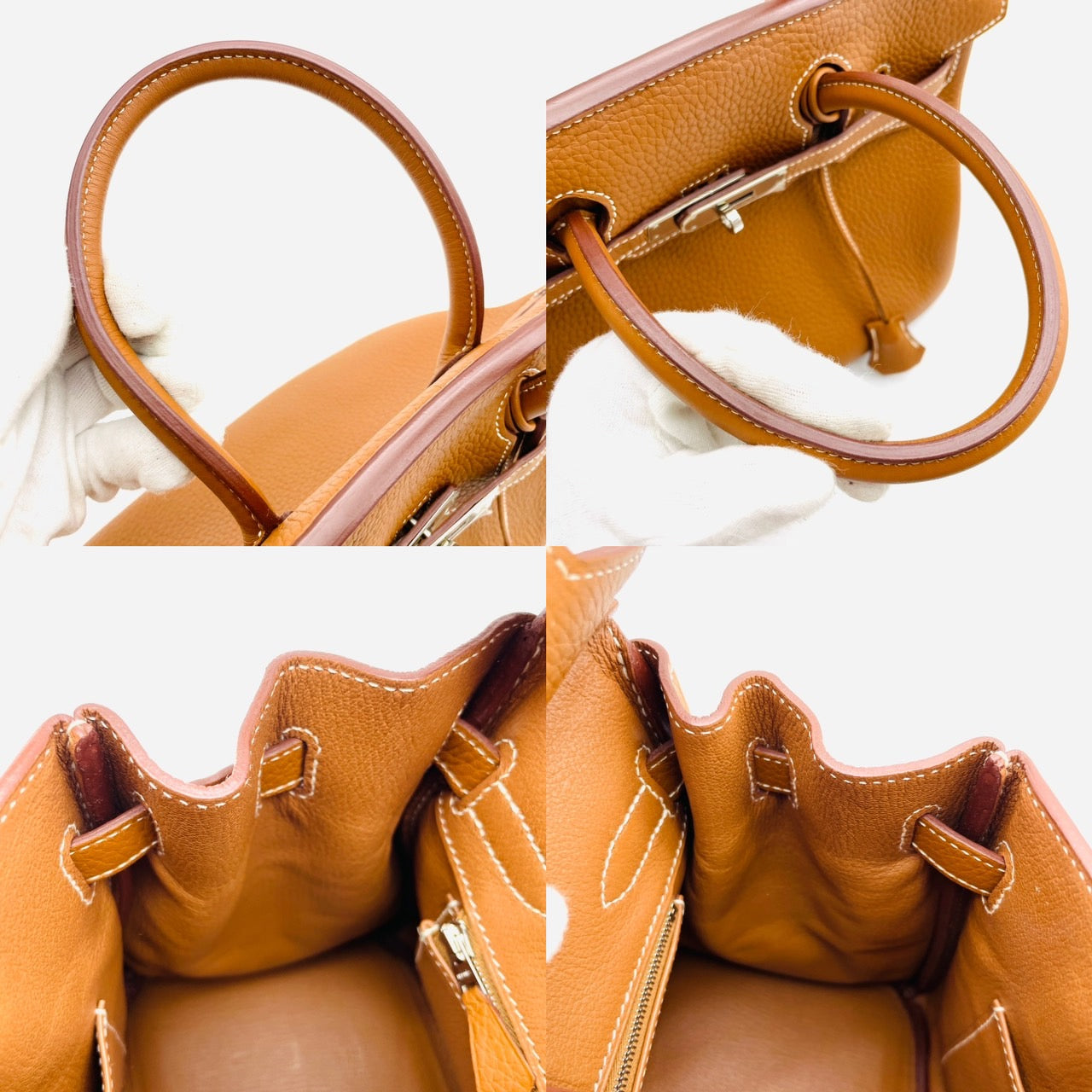 HERMES Birkin 30 Stamped □N Silver Hardware Brown