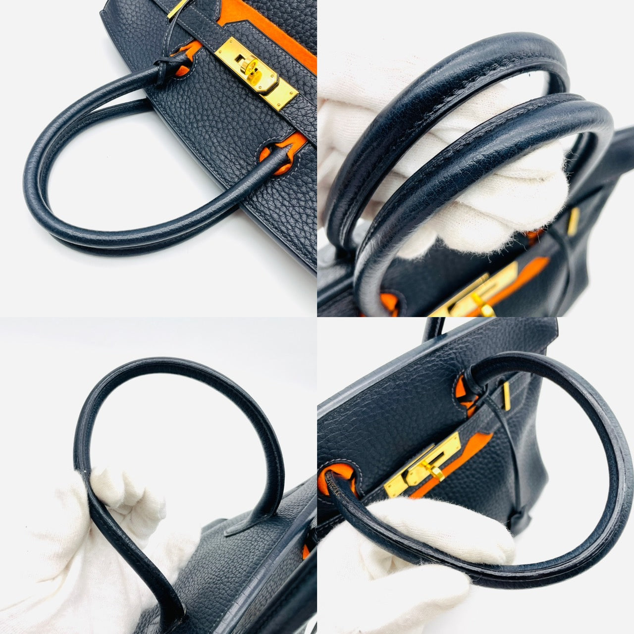 HERMES Birkin 30 handbag □H Togo leather Blue Ocean