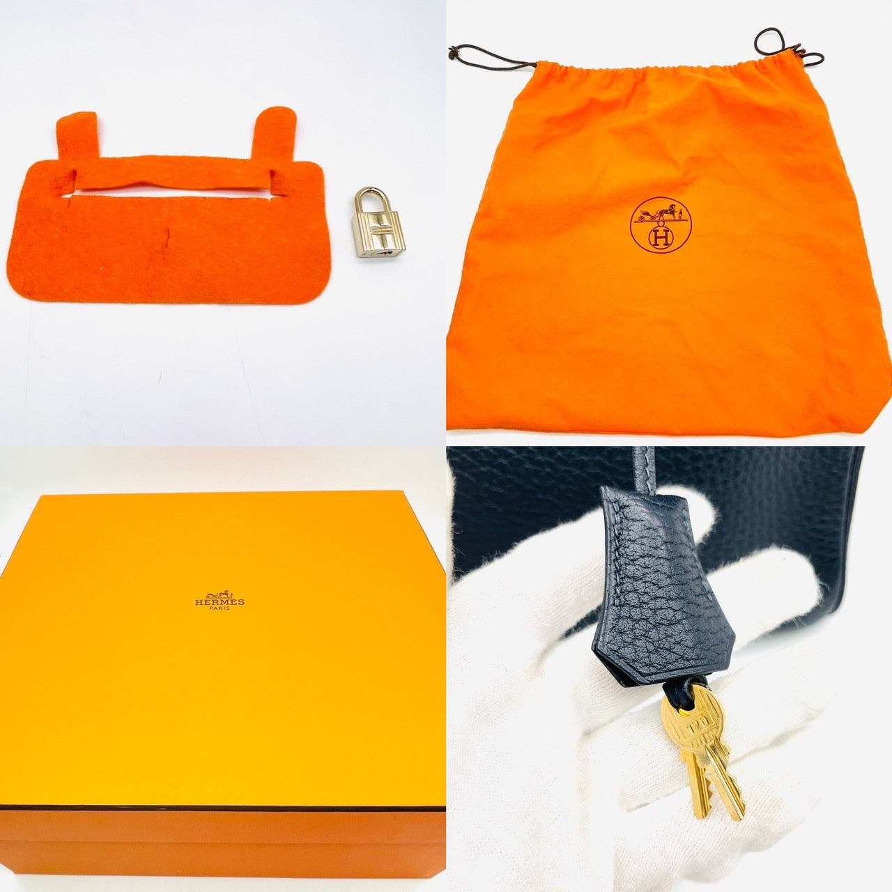 HERMES Birkin 30 handbag □H Togo leather Blue Ocean