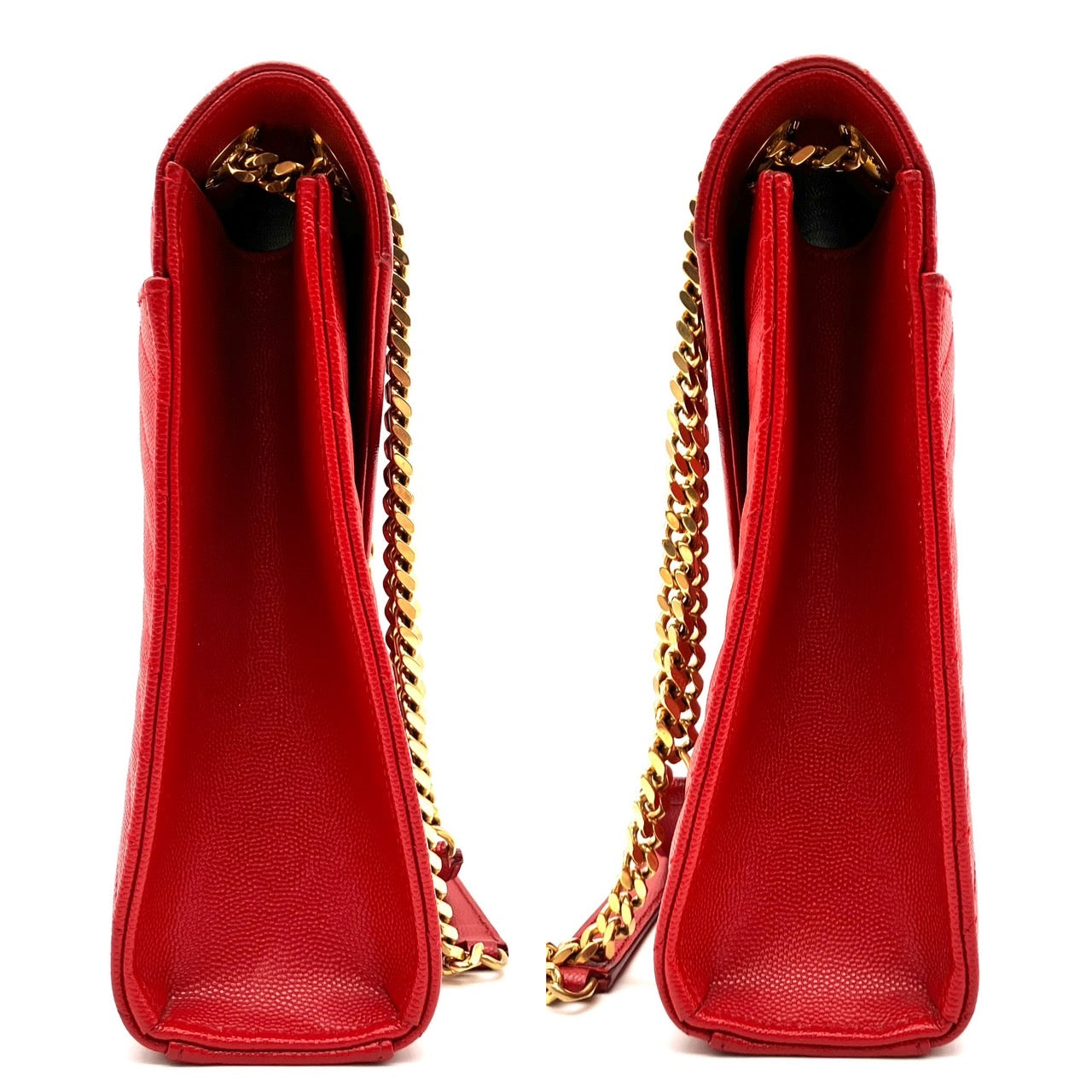 YVES SAINT LAURENT YSL Monogram red leather shoulder bag