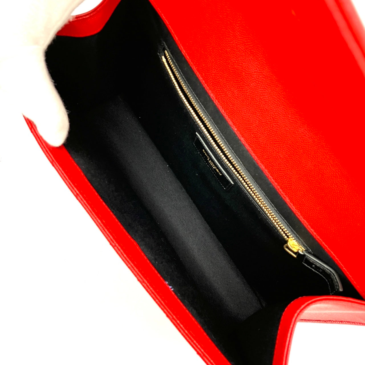 YVES SAINT LAURENT YSL Monogram red leather shoulder bag