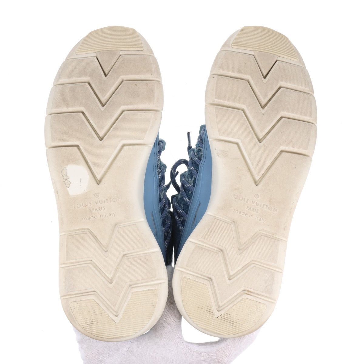 LOUIS VUITTON Fastlane Line Denim Men's Sneakers