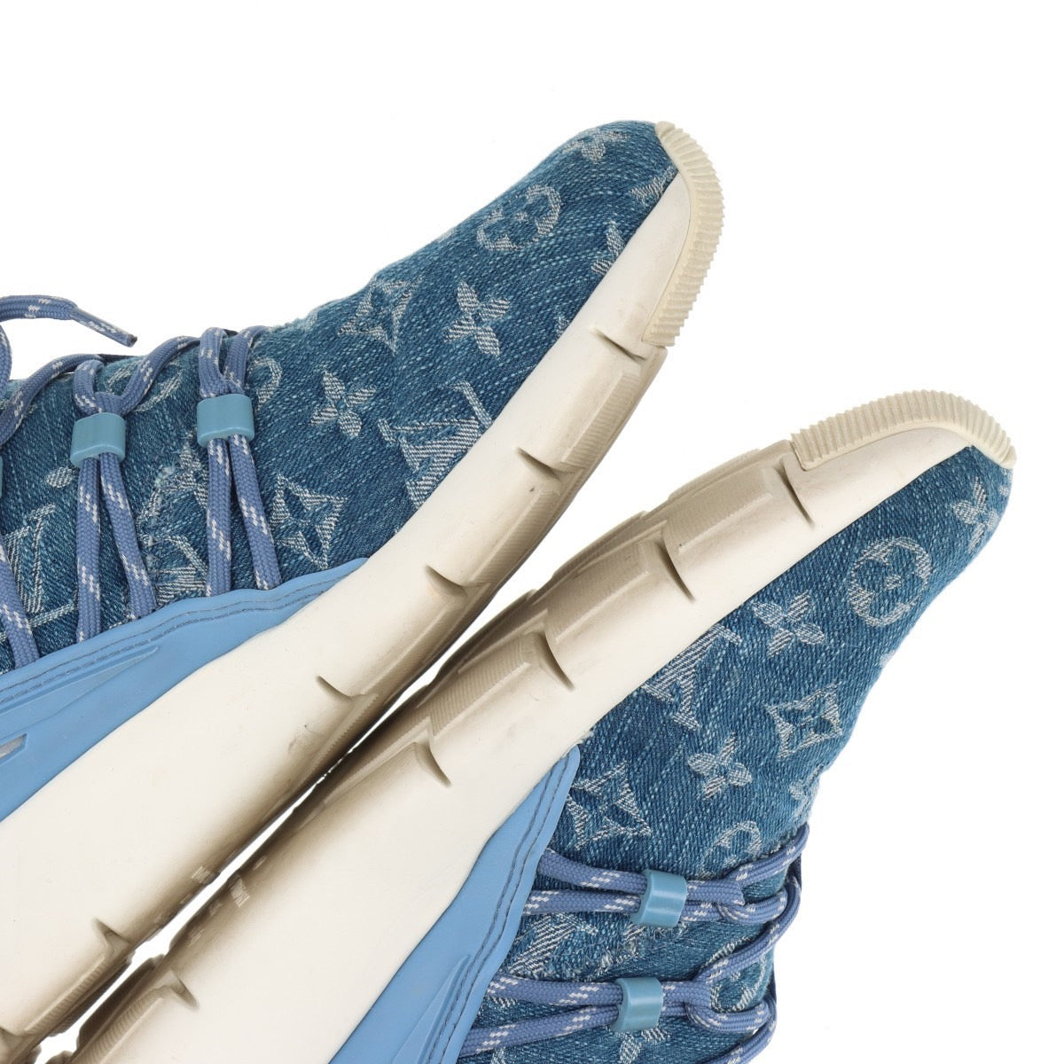 LOUIS VUITTON Fastlane Line Denim Men's Sneakers