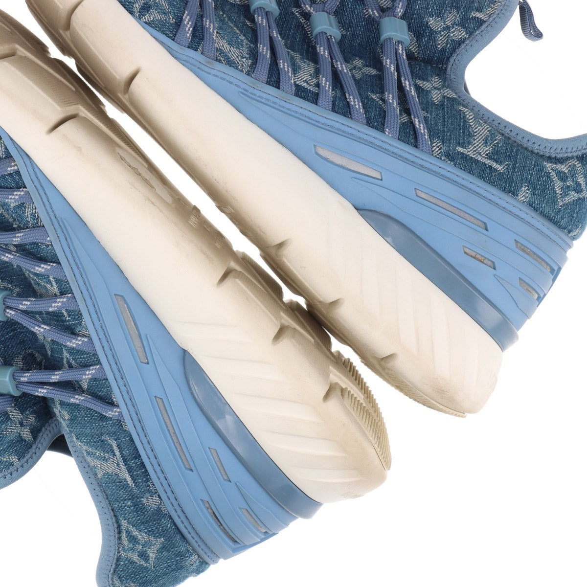 LOUIS VUITTON Fastlane Line Denim Men's Sneakers