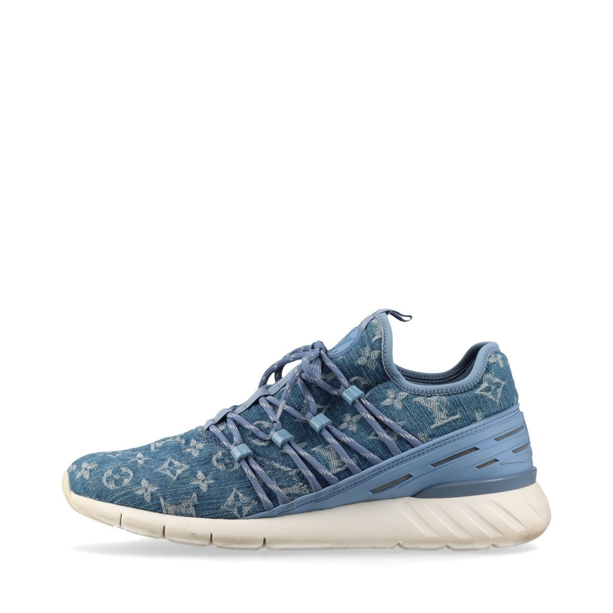 LOUIS VUITTON Fastlane Line Denim Men's Sneakers