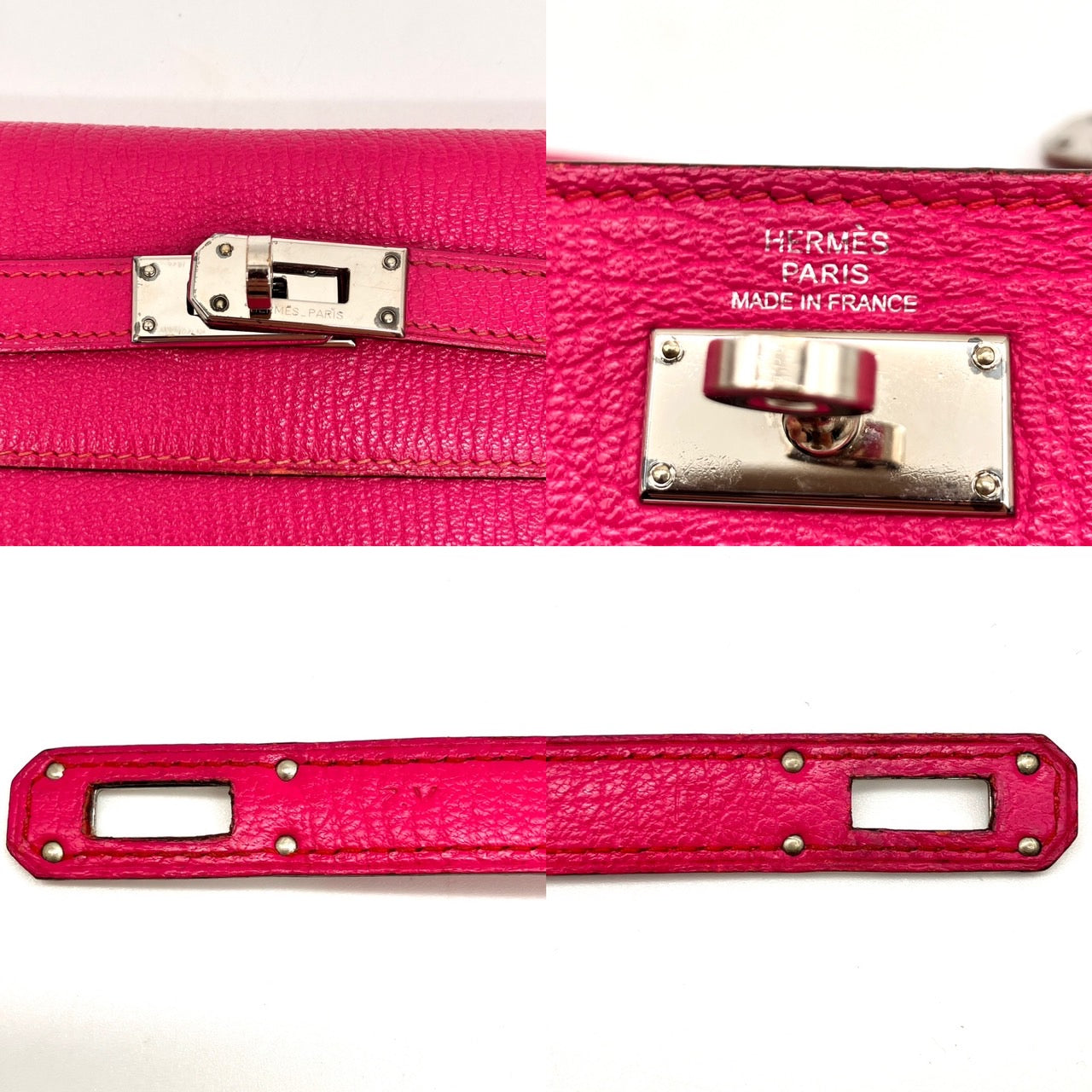 HERMES Kelly Wallet Long Chevre Rose Tyrian □L