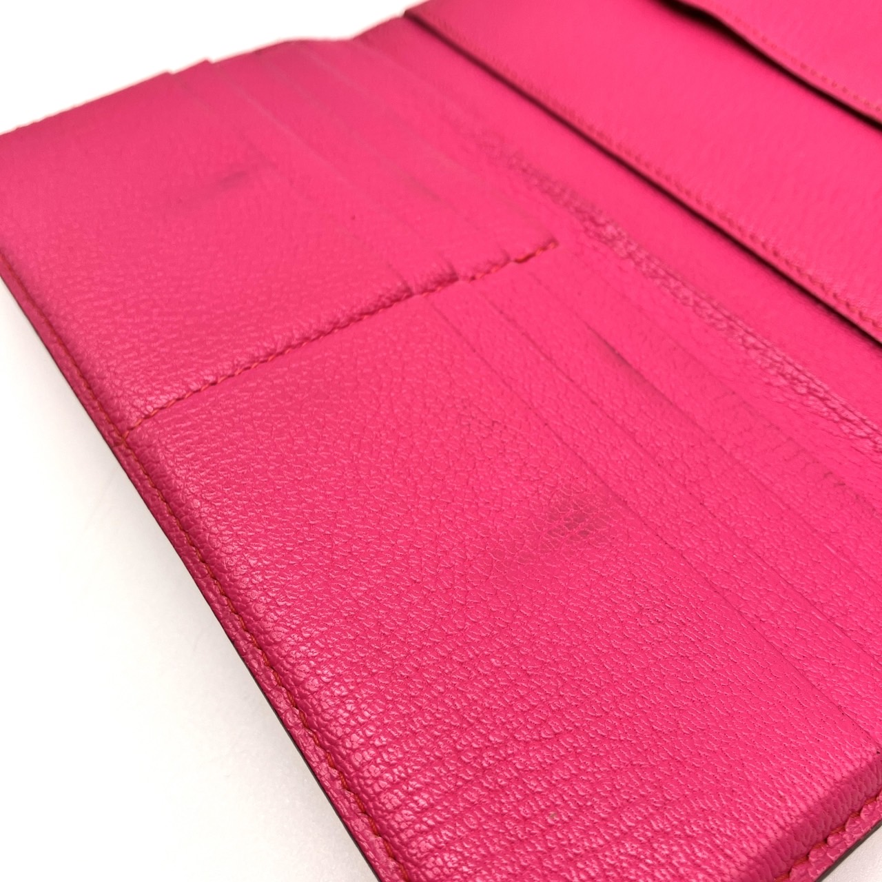 HERMES Kelly Wallet Long Chevre Rose Tyrian □L
