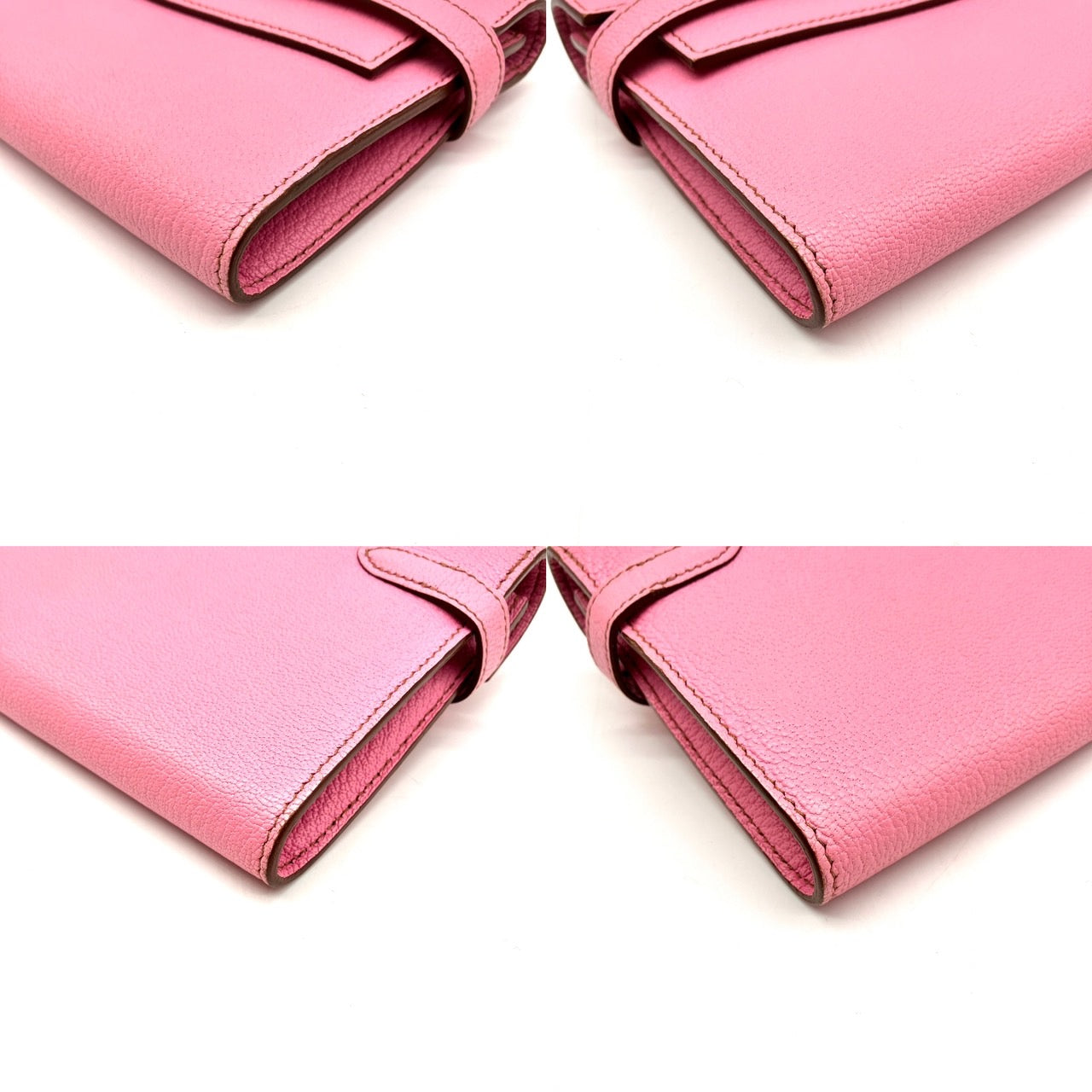 HERMES Kelly Wallet Long Chevre Mysore Rose Azalee □N