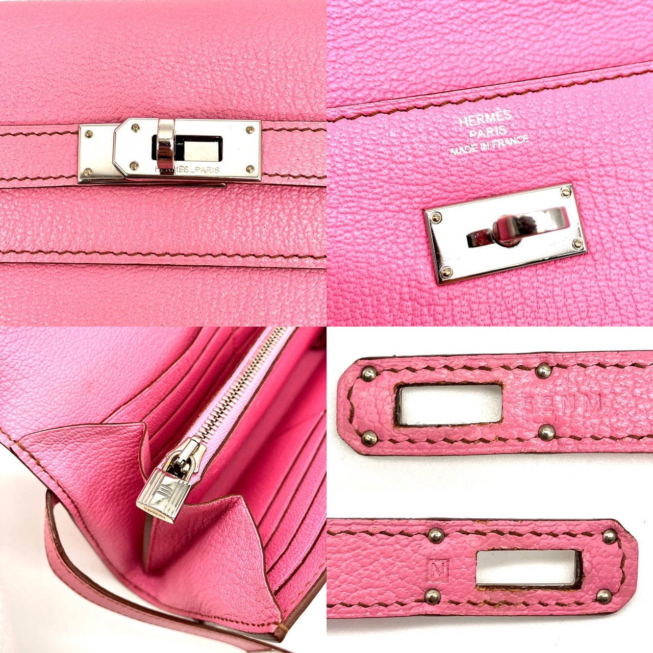 HERMES Kelly Wallet Long Chevre Mysore Rose Azalee □N