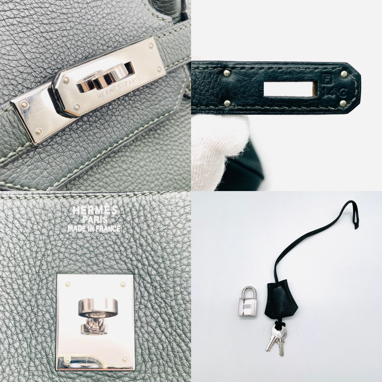 HERMES Birkin 35 Togo Vert Fonce Silver Hardware □F