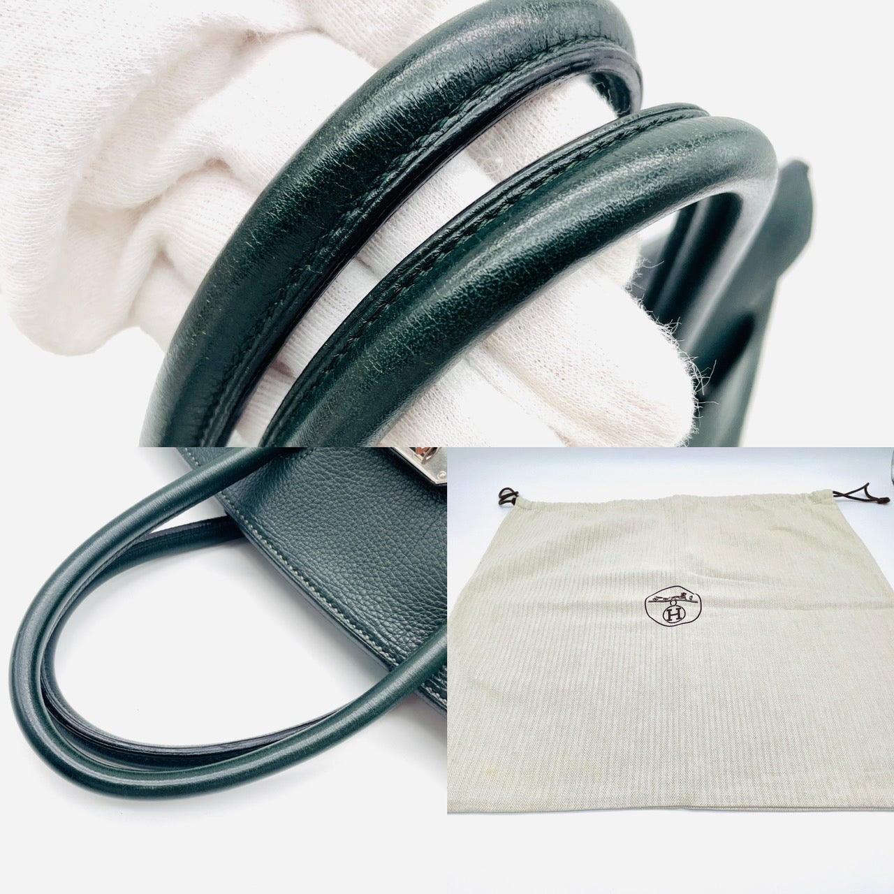 HERMES Birkin 35 Togo Vert Fonce Silver Hardware □F