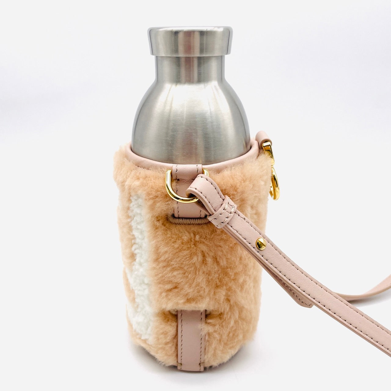 FENDI Drink holder Mouton pink bottle shoulder bag