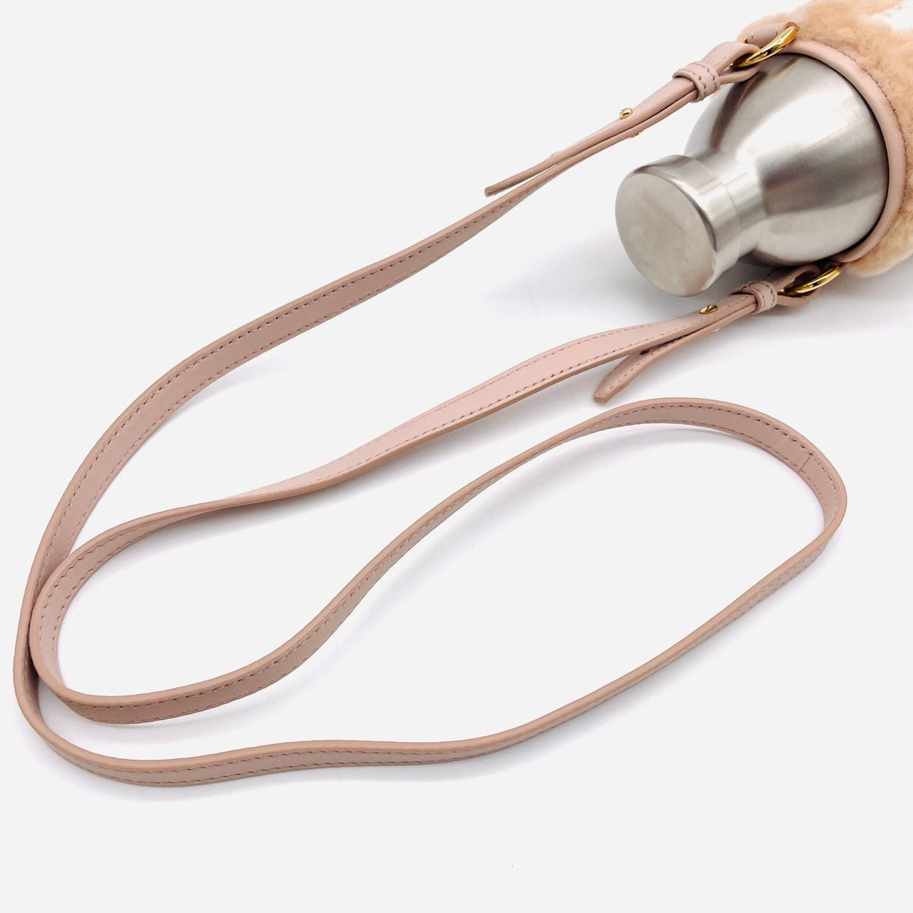 FENDI Drink holder Mouton pink bottle shoulder bag