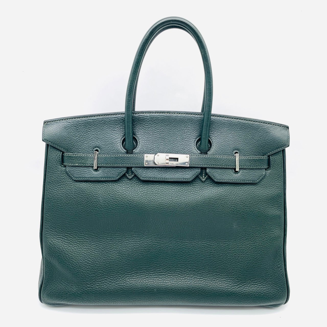 HERMES Birkin 35 Togo Vert Fonce Silver Hardware □F