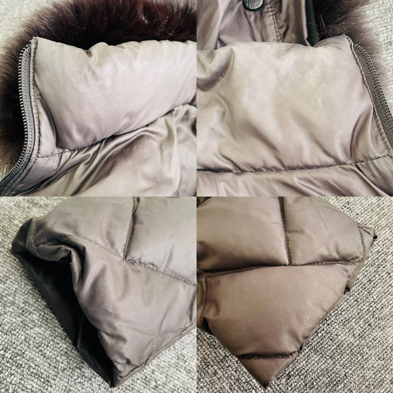MONCLER Down coat fox fur black
