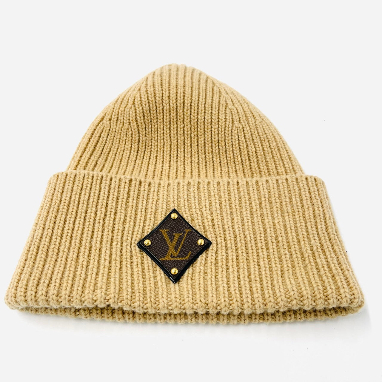LOUIS VUITTON Knit Cap Beige Bonnet Beanie