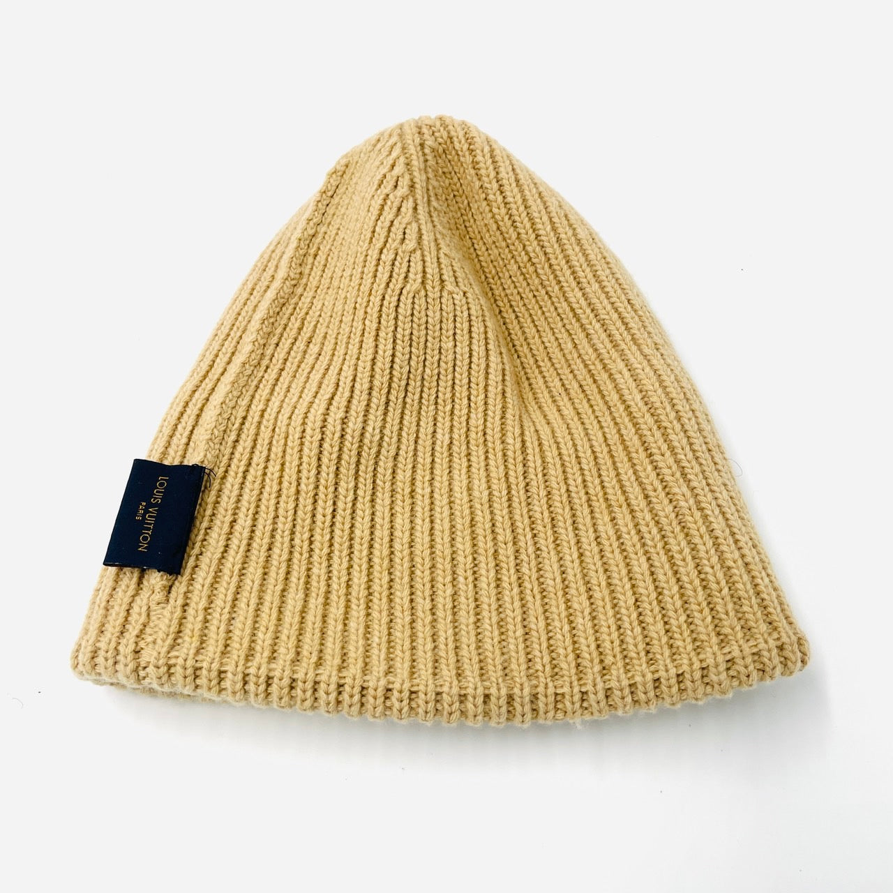 LOUIS VUITTON Knit Cap Beige Bonnet Beanie