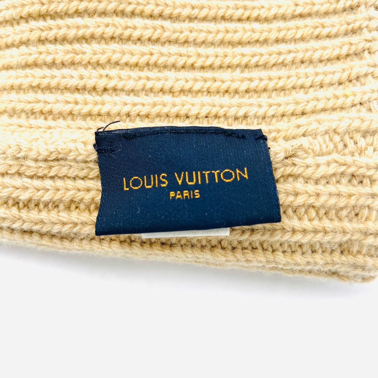 LOUIS VUITTON Knit Cap Beige Bonnet Beanie