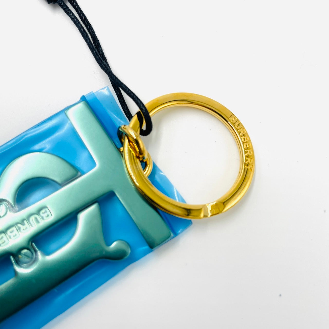 Un Used BURBERRY TB Logo Charm Gold Hardwere
