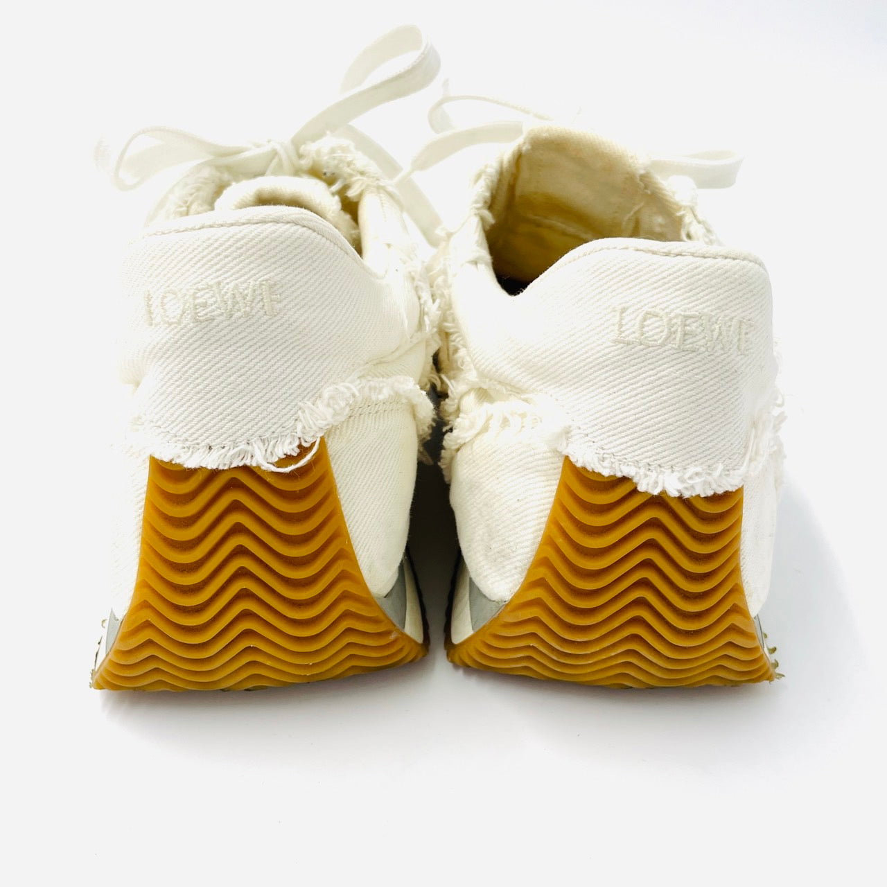 LOEWE Men's Thick Soled Dado Sneakers White Size 41
