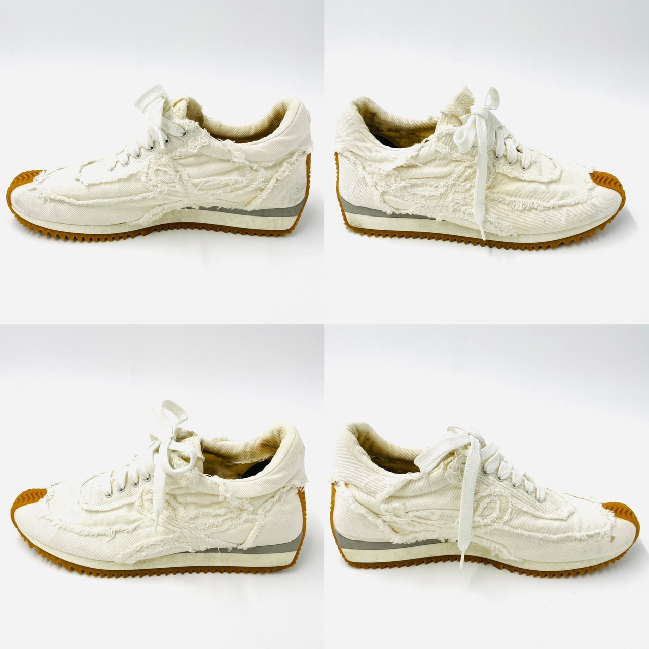 LOEWE Men's Thick Soled Dado Sneakers White Size 41