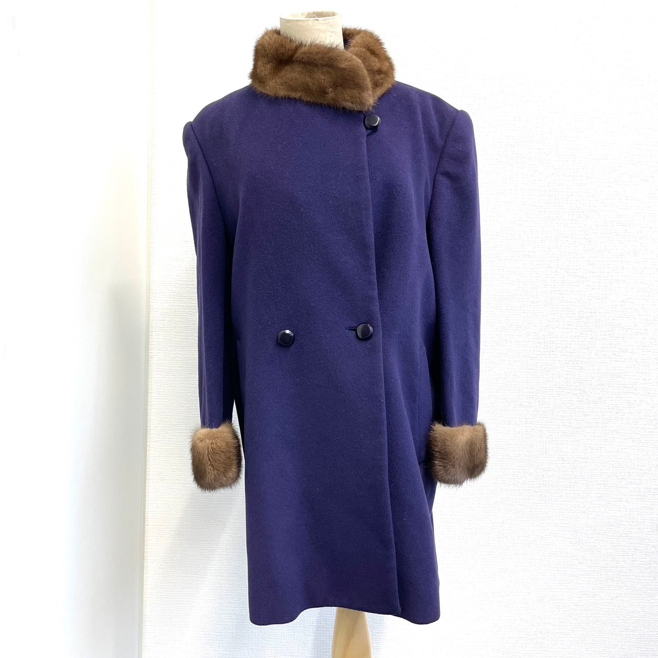 BURBERRYS Fur Coat Purple Women