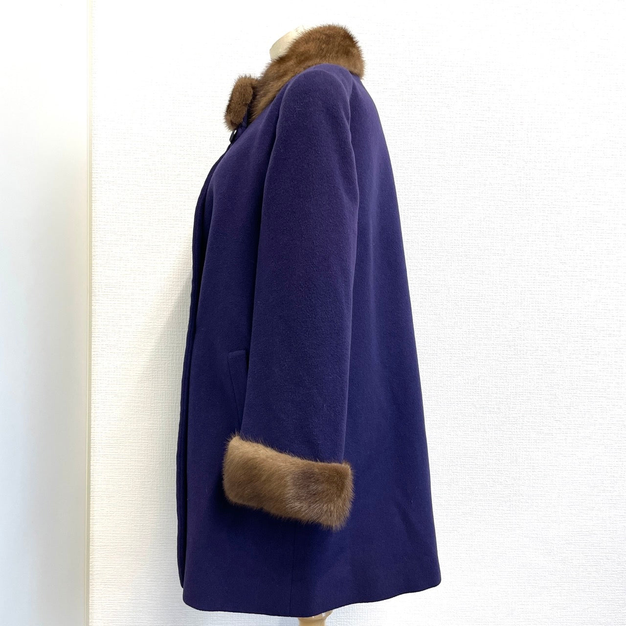 BURBERRYS Fur Coat Purple Women