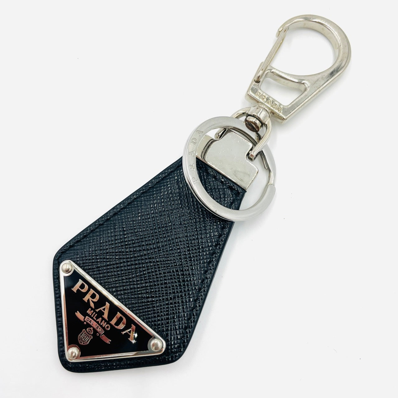 PRADA Key Charm Saffiano Leather Black