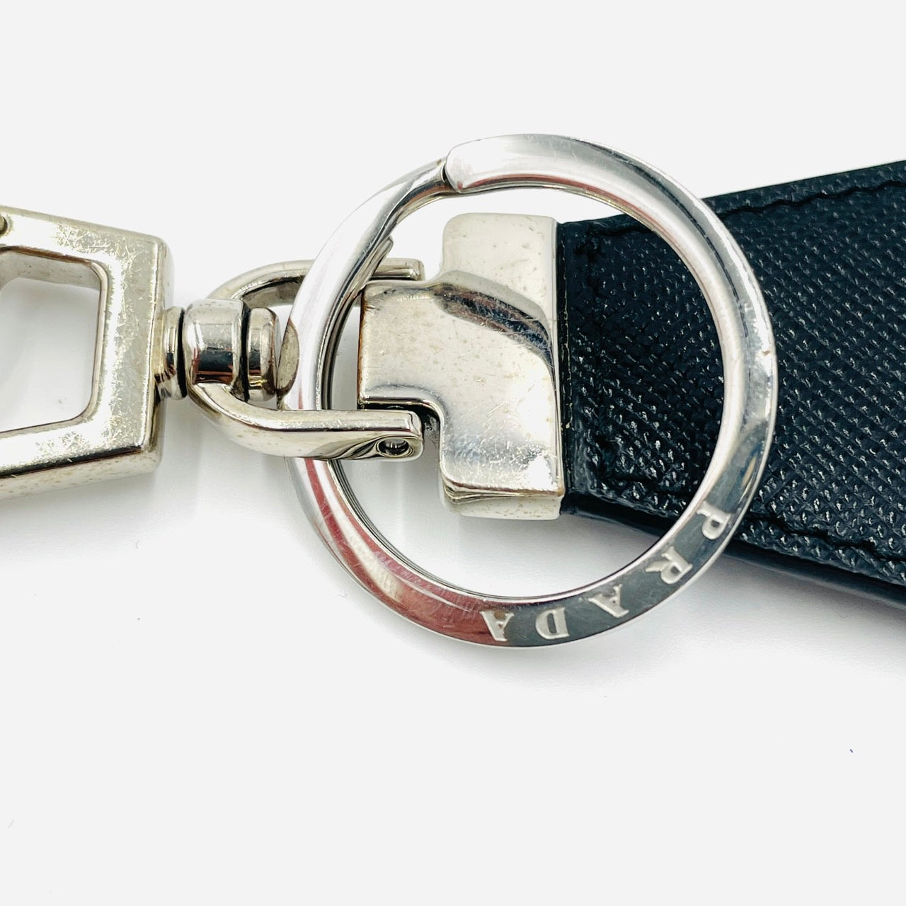 PRADA Key Charm Saffiano Leather Black