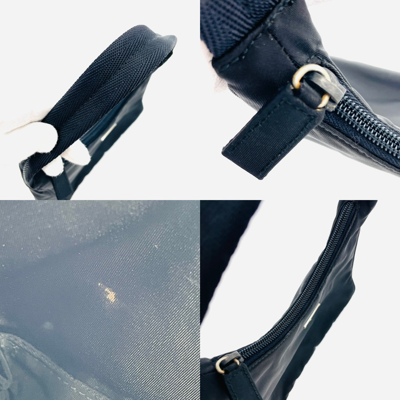 PRADA Handbag Triangle Logo Nylon Black