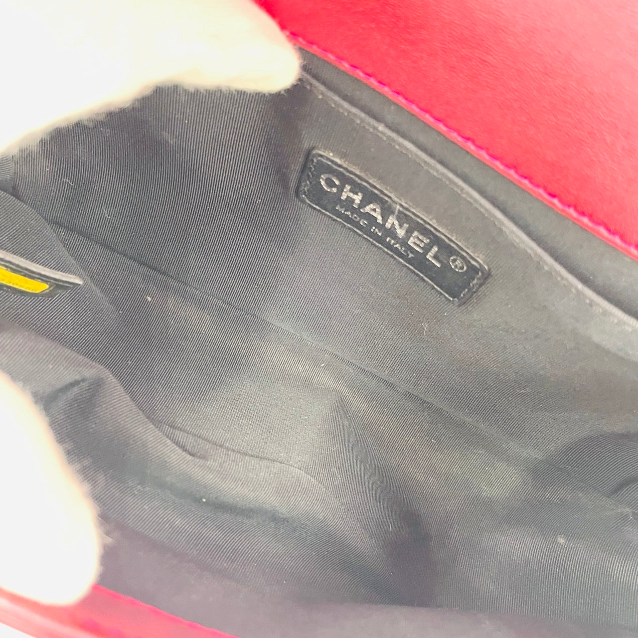 CHANEL BOY CHANEL Enamel 2Way Metallic Red