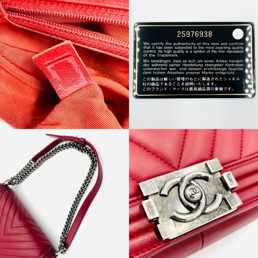 CHANEL BOY CHANEL Leather 2Way Red Handbag