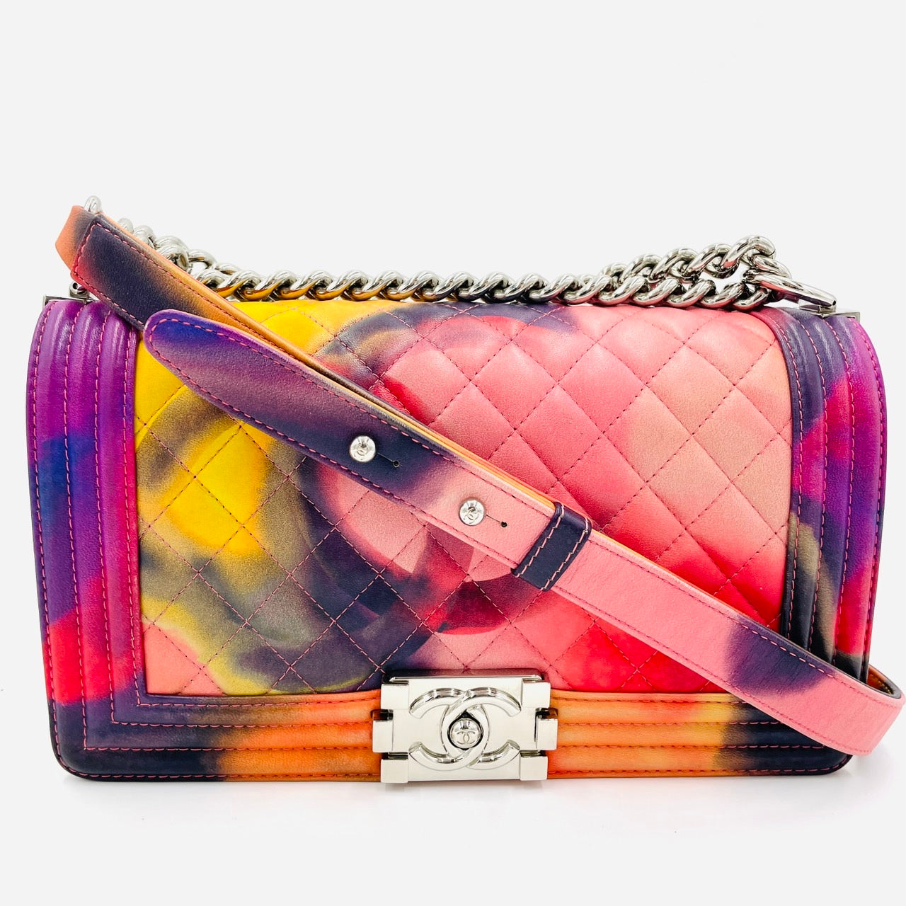 CHANEL BOY CHANEL Leather 2Way Gradation Color Handbag