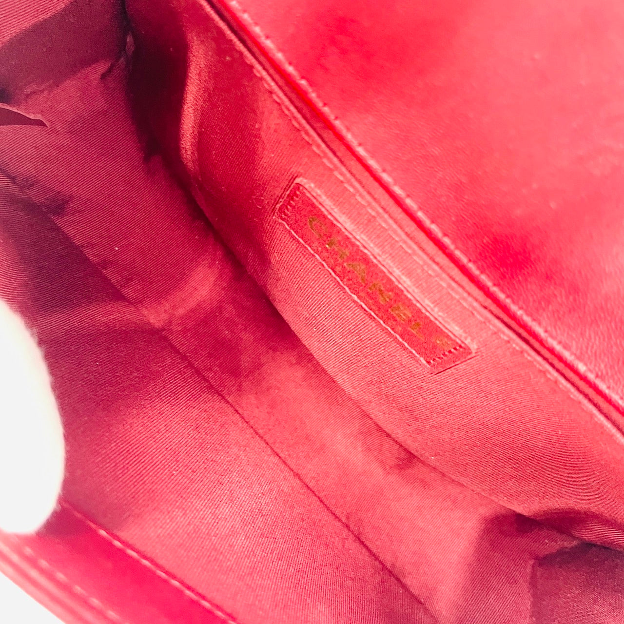 CHANEL Boy Chanel Leather 2Way Red Handbag