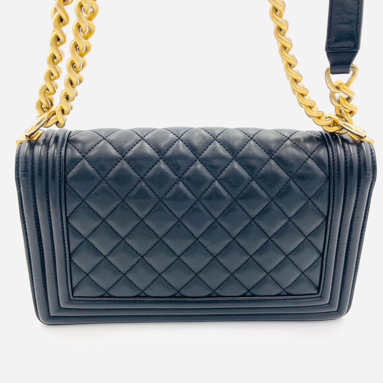 CHANEL BOY CHANEL Leather 2 Way Black Handbag