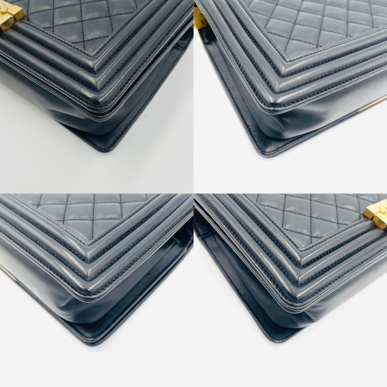 CHANEL BOY CHANEL Leather 2 Way Black Handbag