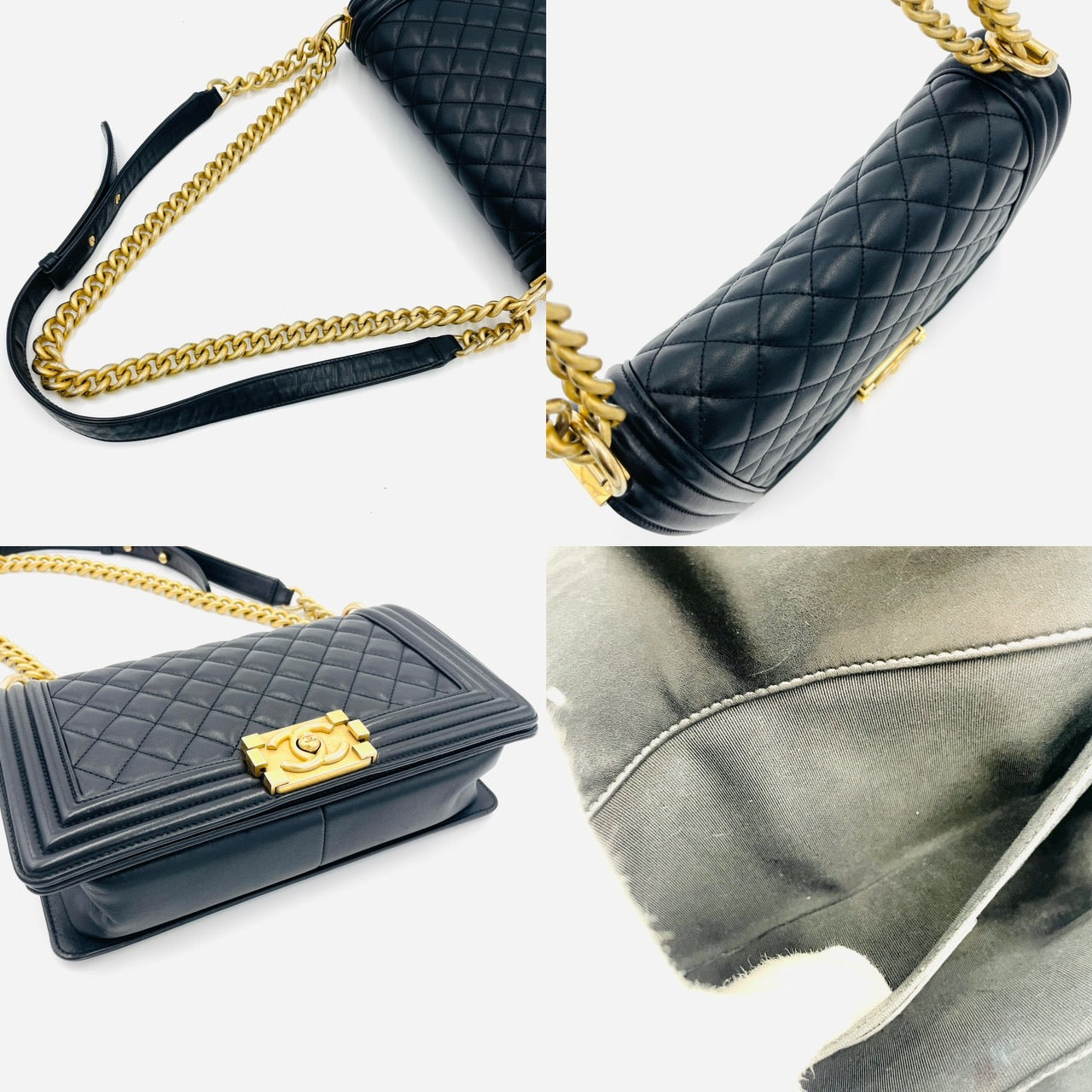 CHANEL BOY CHANEL Leather 2 Way Black Handbag