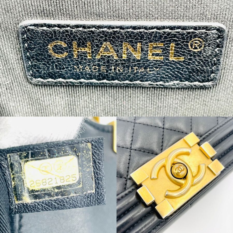CHANEL BOY CHANEL Leather 2 Way Black Handbag