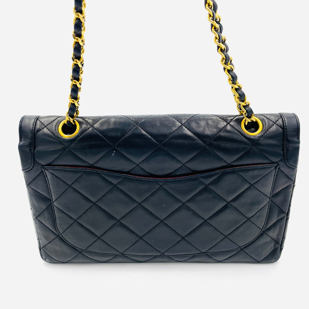 CHANEL Lamb Skin Matrasse W Flap W Chain Hand Bag