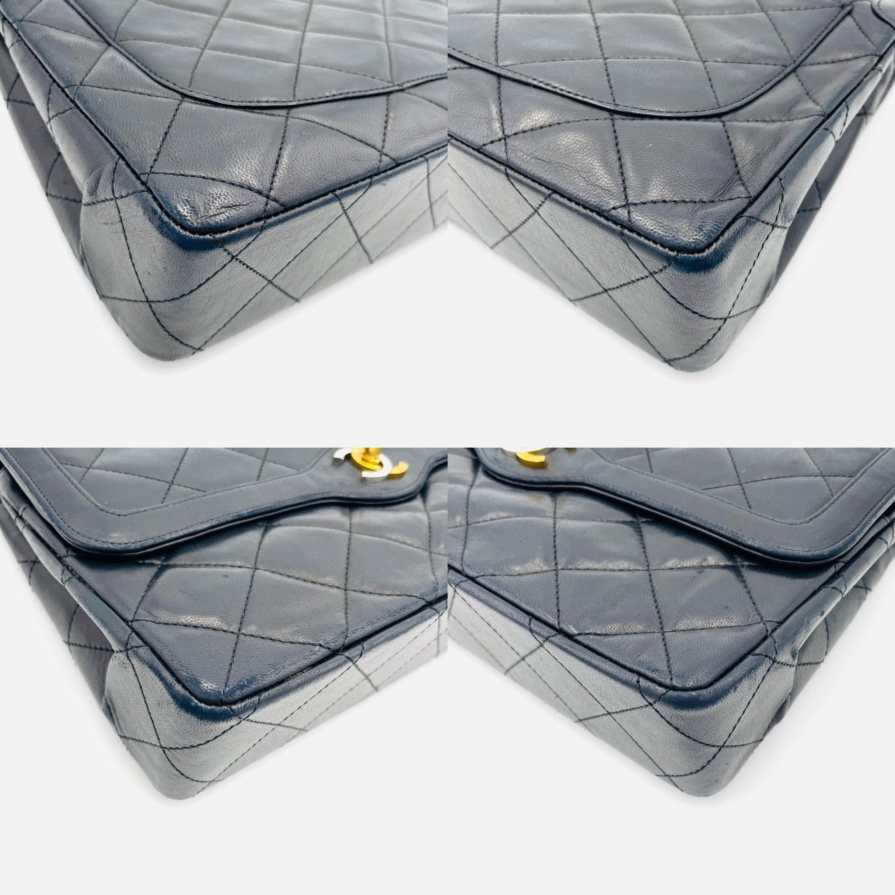 CHANEL Lamb Skin Matrasse W Flap W Chain Hand Bag