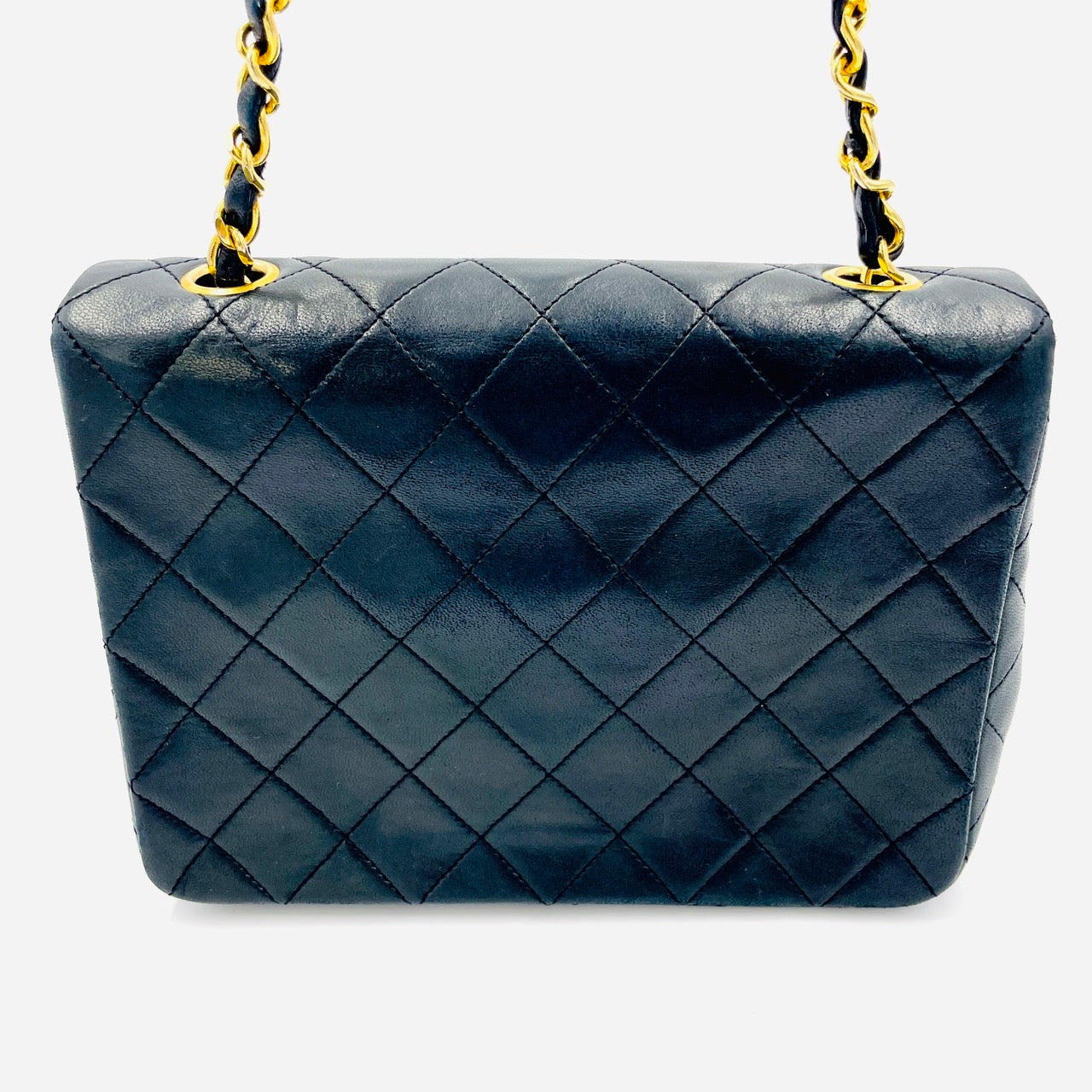 CHANEL Lamb Skin MIni Matrasse Chain Shoulder Black Bag