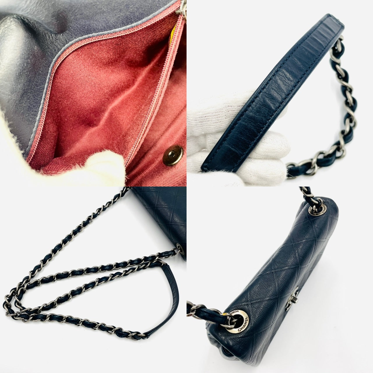 Chanel Matelasse Coco Mark Turn Lock Chain Flap navy Lamb Skin