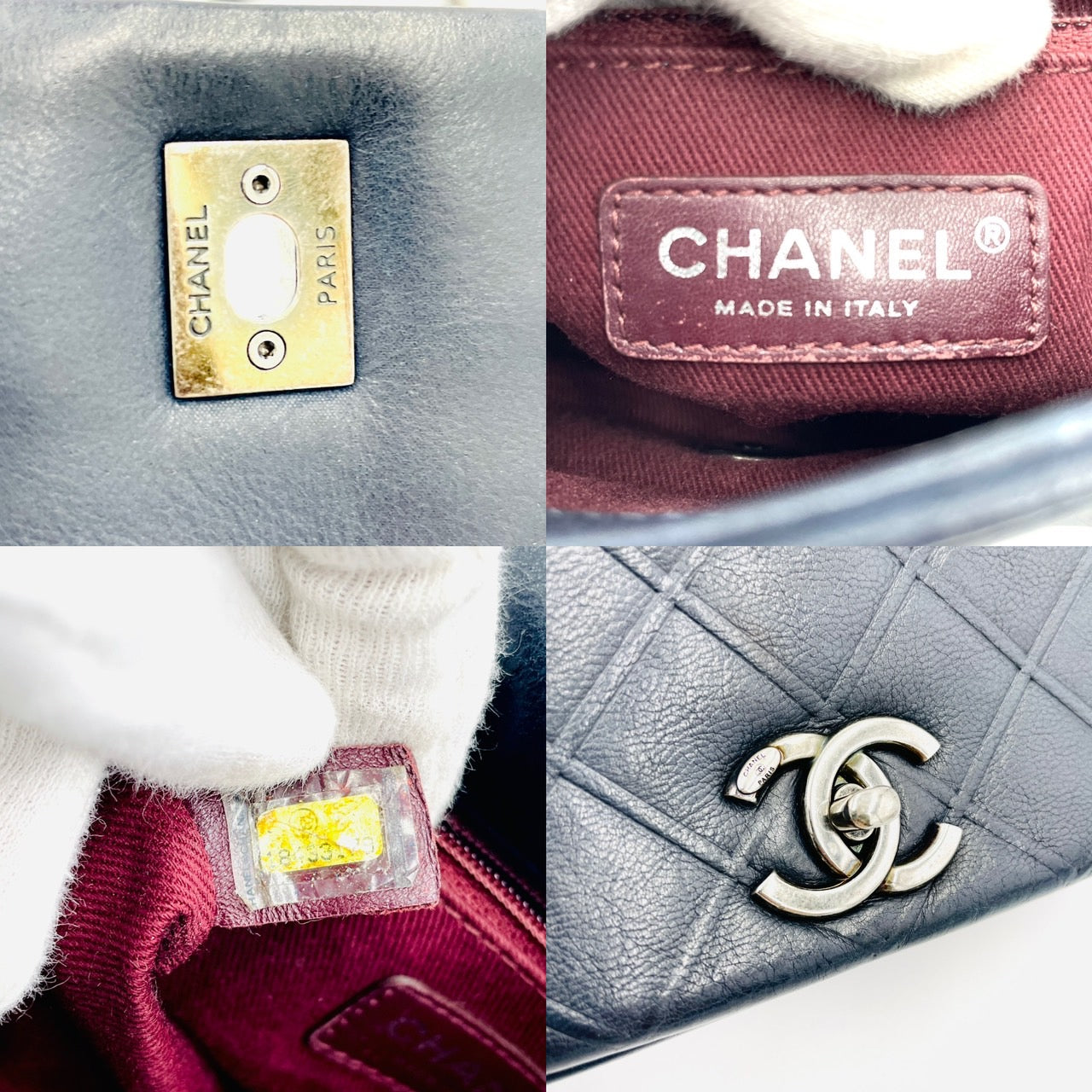Chanel Matelasse Coco Mark Turn Lock Chain Flap navy Lamb Skin