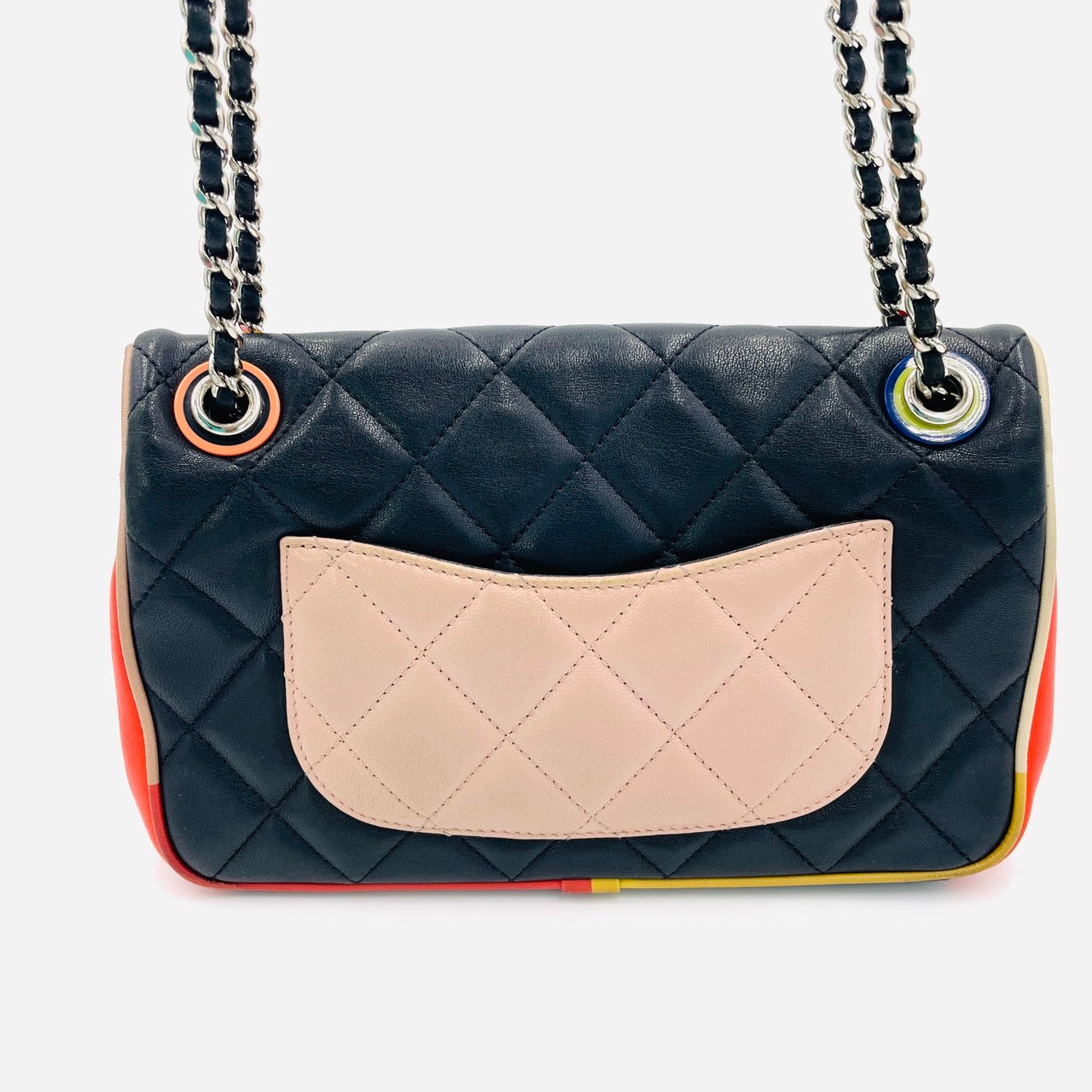CHANEL Matrasse Colorful Stitching Chain Shoulder Bag Lambskin