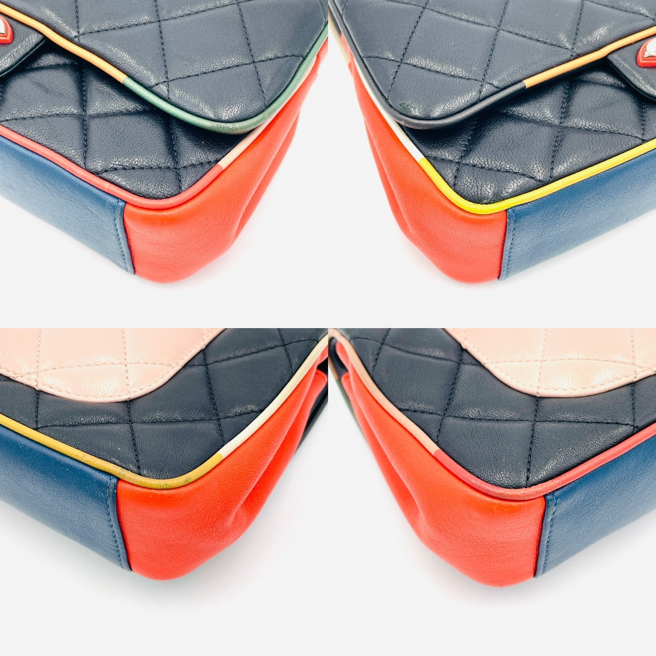 CHANEL Matrasse Colorful Stitching Chain Shoulder Bag Lambskin