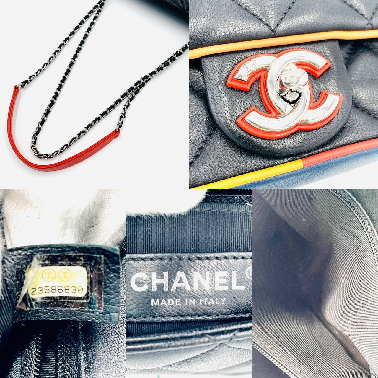 CHANEL Matrasse Colorful Stitching Chain Shoulder Bag Lambskin